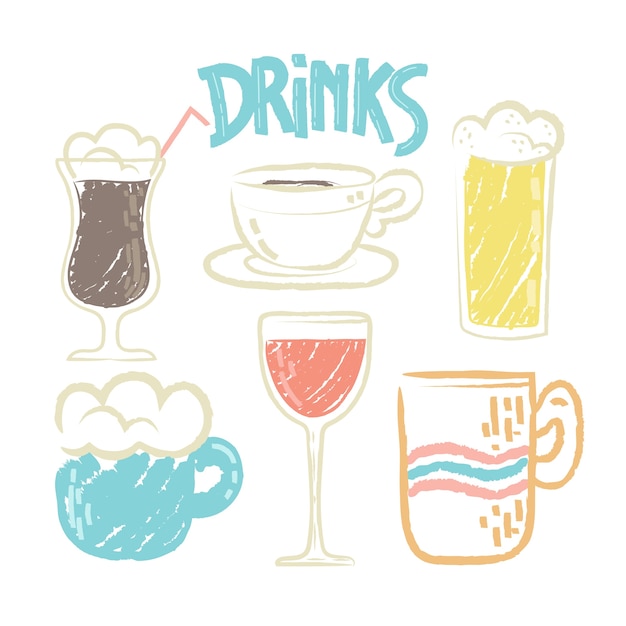 飲み物セット ドリンク ジュース 手描き 水彩 イラスト素材7005707- フォトライブラリ