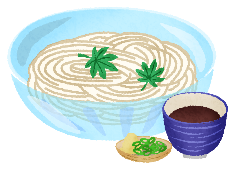 お仕事 福を呼ぶ行事食 素麺 そうめん 食べ物 イラスト » イラストレーター イトガマユミ女性向けイラスト,美容,健康,エクセサイズ,食べ物, イラスト制作・ポップ・おしゃれ・リアル
