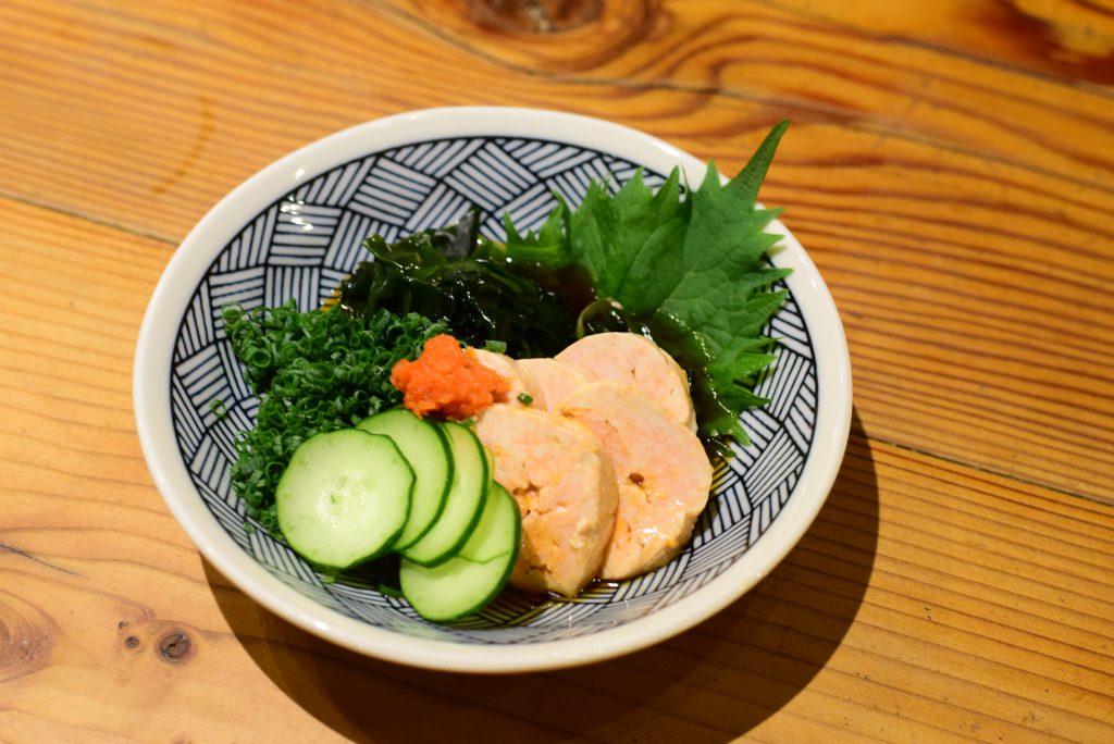 あん肝ポン酢脂の乗ったあん肝をしっとり蒸して、 ポン酢ジュレでさっぱりと。上野青天 湯島グルメ上野グルメそば蕎麦ダイニング大人グルメ居酒屋ディナー日本料理上野蕎麦湯島蕎麦京鴨日本酒居酒屋