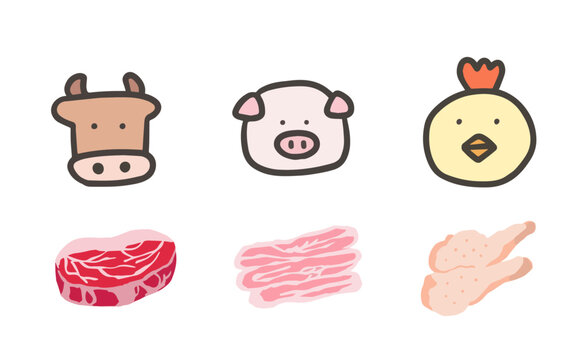 肉 豚肉」のイラスト素材・ベクター画像 - イメージマートimagemart