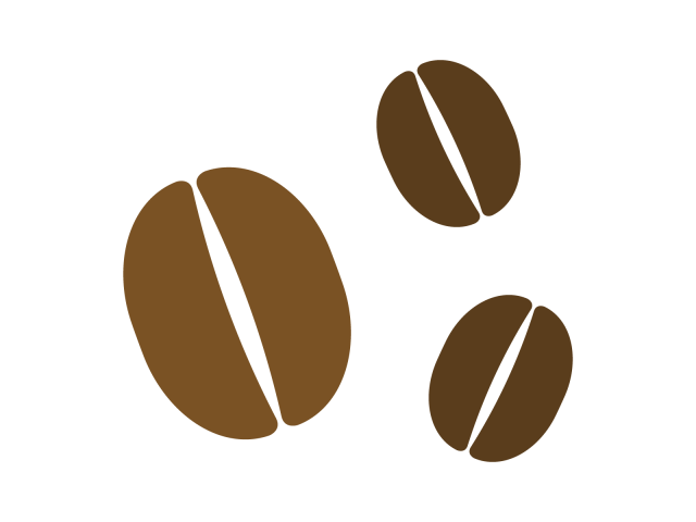 コーヒー豆・3個・シンプル・シルエット無料イラスト素材素材ラボ