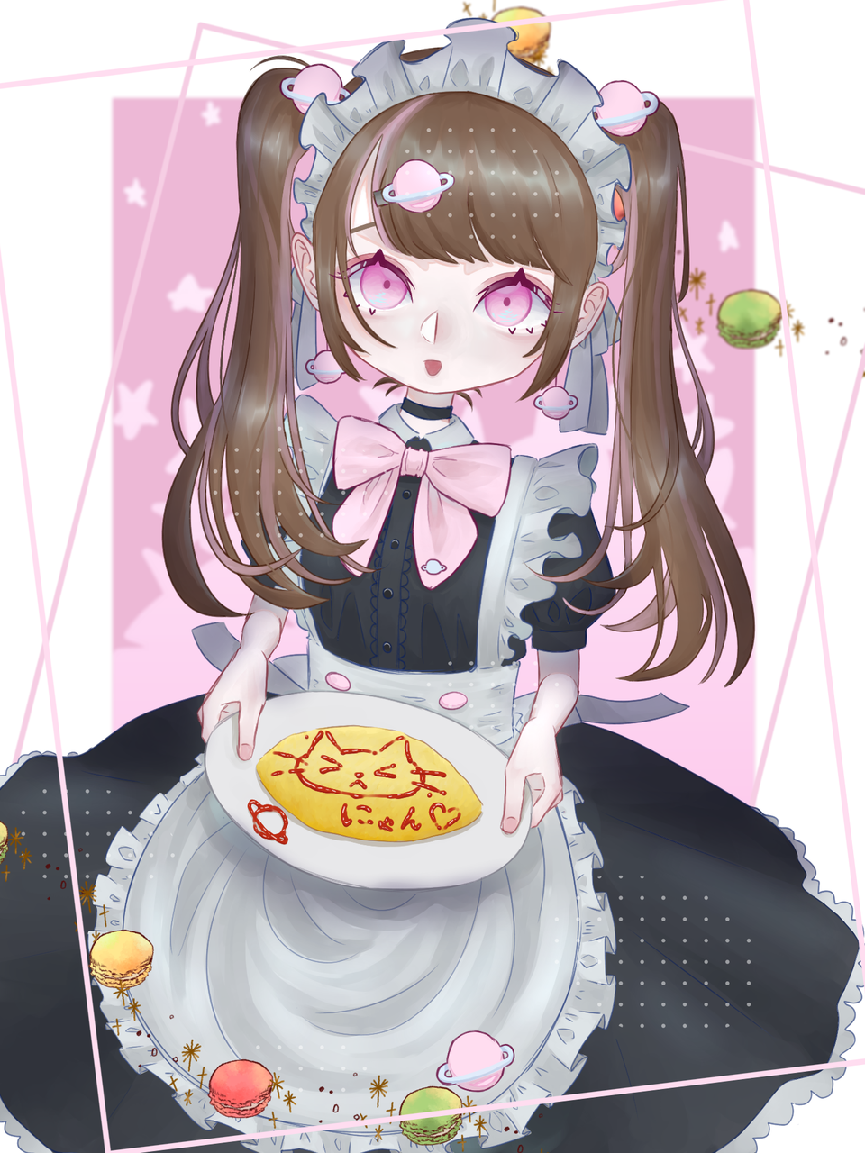 無料 有料 オムライス持った少女 表情5種 ツインテ・みつあみ- ぼーいずびーあんびしゃす！ - BOOTH