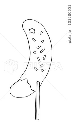 無料の塗り絵「チョコバナナ」の検索結果 - ぬりえやさんドットコム