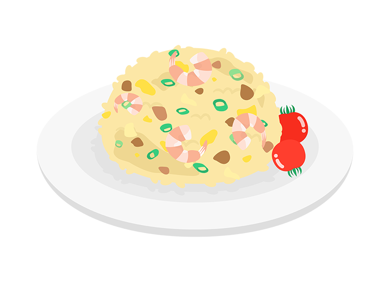 炒飯リアルイラスト無料イラスト・フリー素材なら「イラストAC」