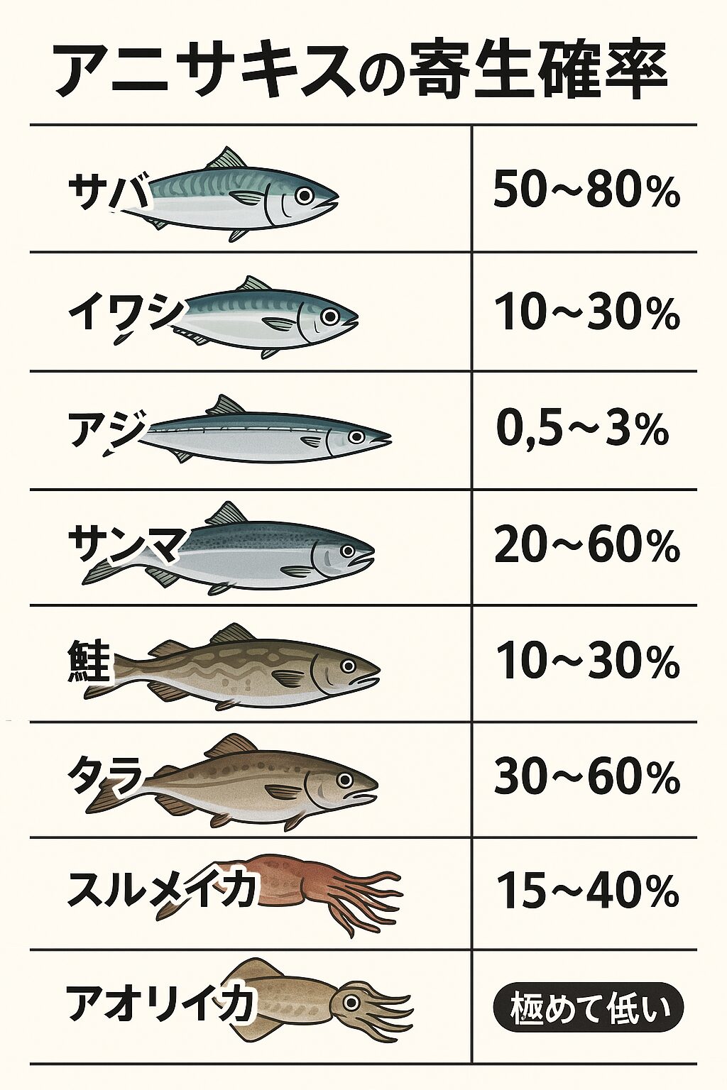 よく見て予防。アニサキスの食中毒目黒区