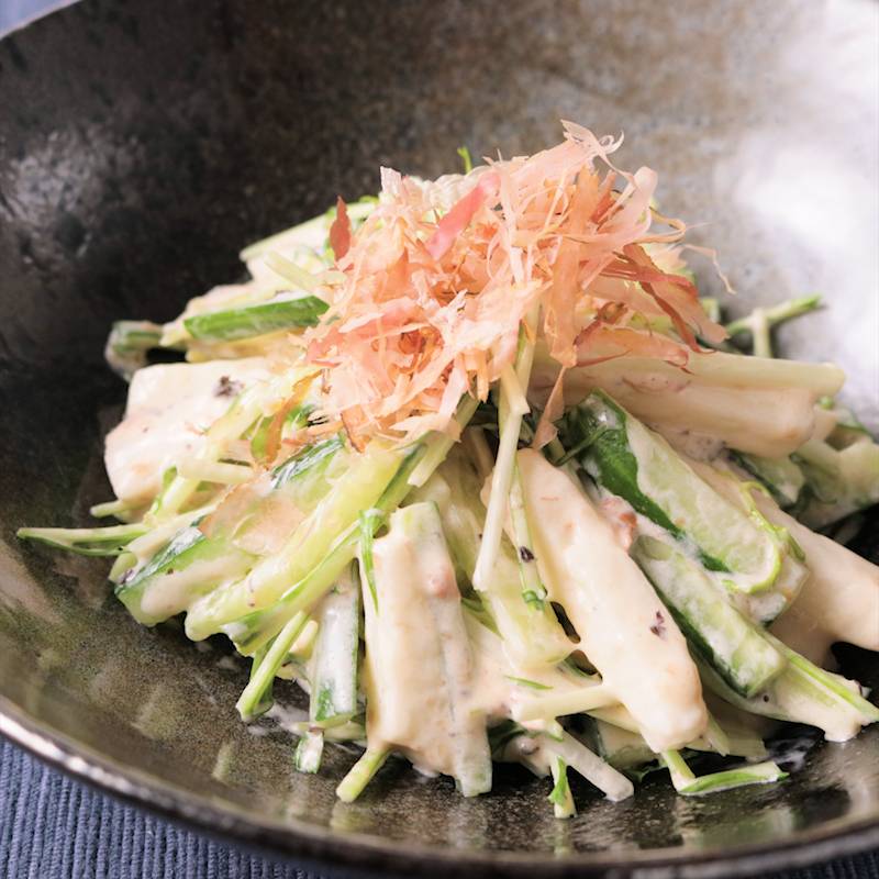 レンチン簡単副菜♡水菜のマヨ塩こんぶ和え♡