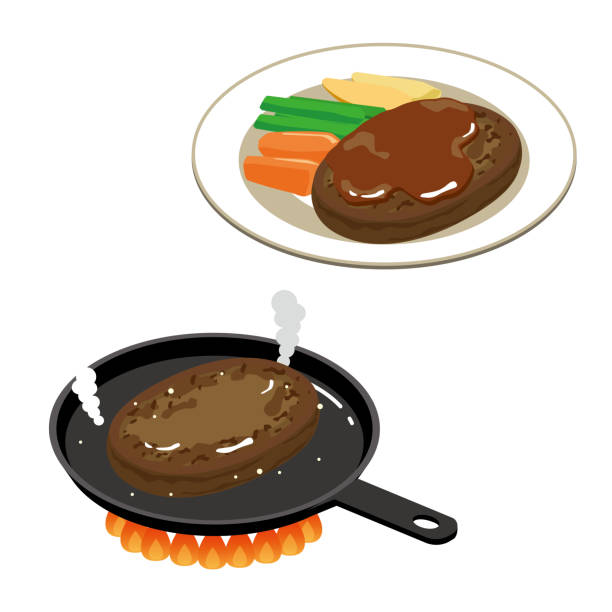 食べ物・お肉 ハンバーグのかわいいフリーイラストフタバのフリーイラスト
