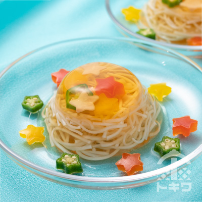 ジュレそうめん七夕風ベジートでゼラチンいらず