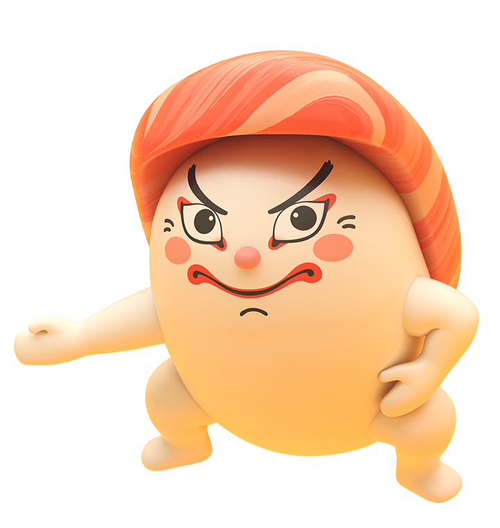 かわいい寿司キャラクターセット。日本食コレクション。ベクターイラスト。のイラスト素材・ベクター Image 205435547