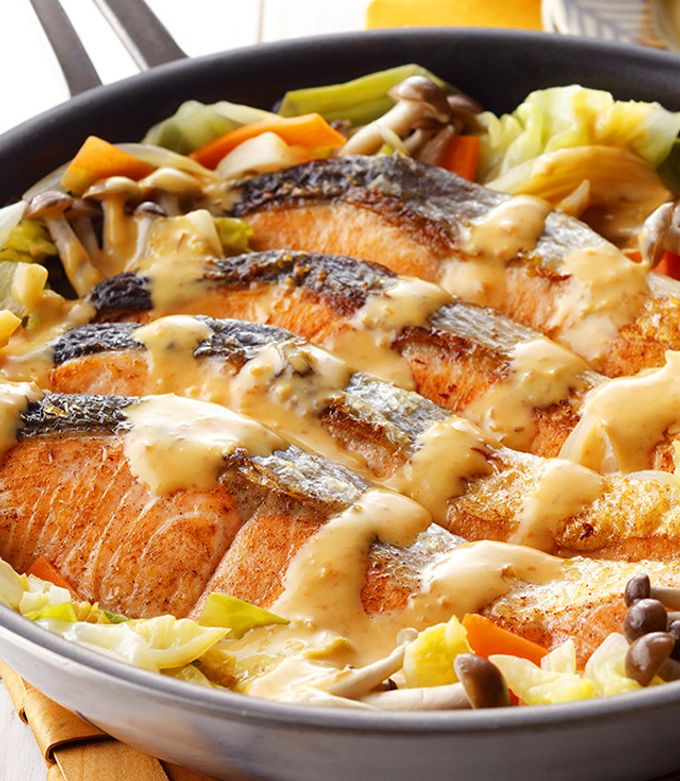 フライパンで！秋鮭のみそマヨちゃんちゃん焼き