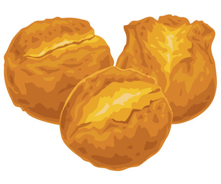 サーターアンダギー3個の無料素材 - イラスト沖縄 おきなわ