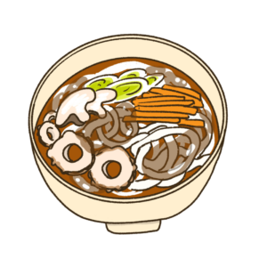 カレーうどんイラストのフリー素材イラストイメージ