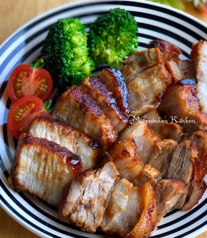 豚バラブロック焼き豚簡単漬け込みオーブン