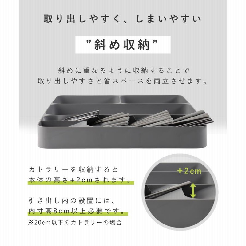 AmazonJoseph Josephジョセフジョセフカトラリーケース 引き出し収納 カトラリートレー ドロワーオーガナイザー コンパクト大容量 24点収納可能 スタッキング設計 アイコン付き 仕切り5個 斜め収納 取り出しやすい 滑り止め付き グレー幅11.5×奥行40×高6cm