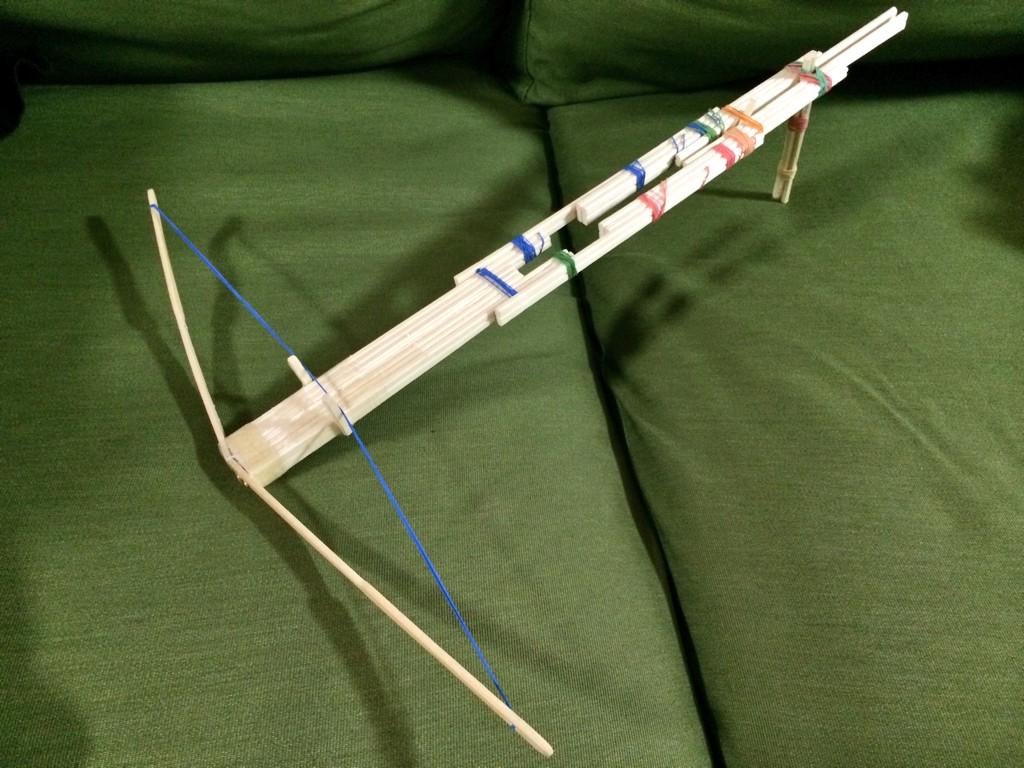 割りばしクロスボウ ボウガン 2 How to make a crossbow of chopsticks - YouTube