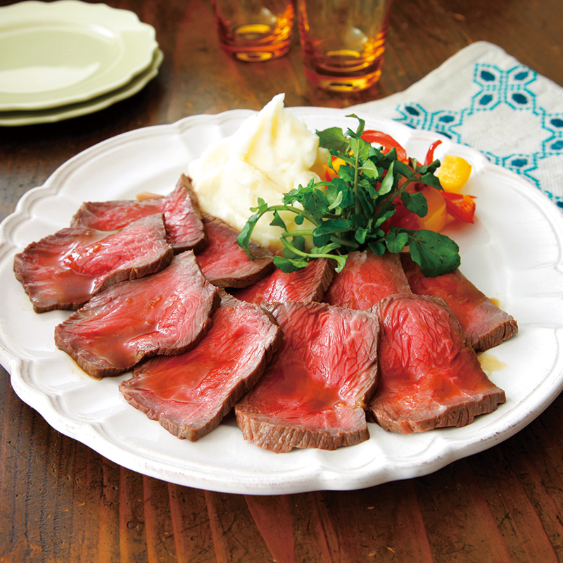 ローストビーフの人気レシピ フライパンで簡単やわらか！絶品ソースもほほえみごはん-冷凍で食を豊かに-ニチレイフーズ