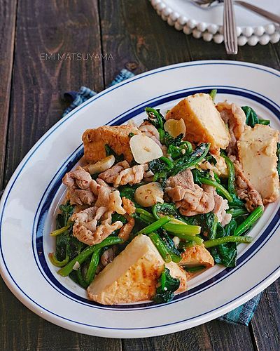 ロース肉とほうれん草の梅マヨ炒め豚肉通販 和豚もちぶた 公式 国産豚肉のお取り寄せ・お歳暮・お中元・ギフトなど贈り物に人気