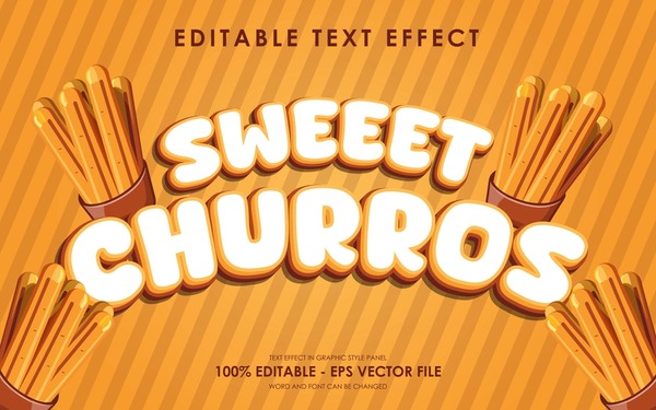 チュロスと呼ばれる伝統的なスペインのお菓子のイラストを漫画します。のイラスト素材・ベクター Image 25637195