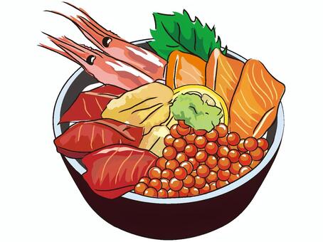 海鮮丼の無料イラスト