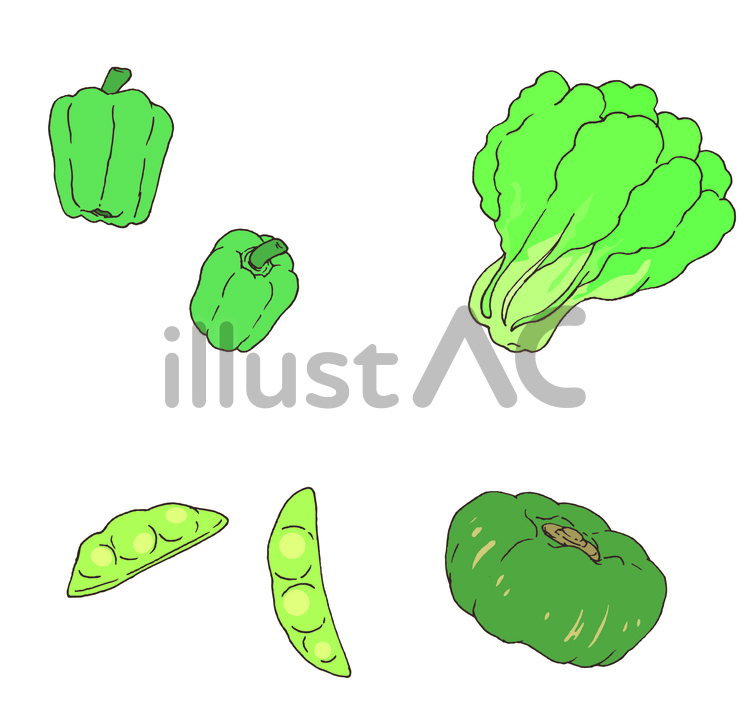 緑と黄色の食べ物のキャラクター ベクター,緑の食べ物イメージ_グラフィックス id380682409_PRF画像フォーマットEPS_jp.lovepik.com