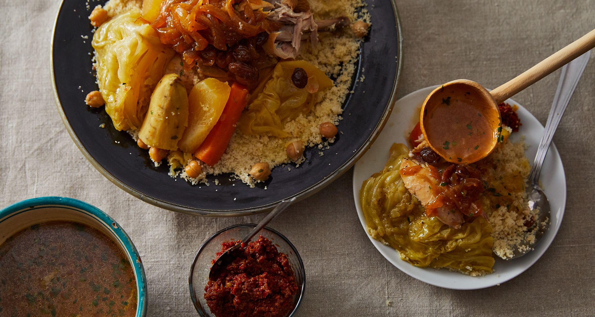 シュクランキッチン』高橋英明さんの魅惑なるモロッコ料理「牛肉のクスクス」 手作り調味料「ハリッサ」＆デザート「フッカス」のお土産つき♪コトラボオレンジページの体験型スタジオ