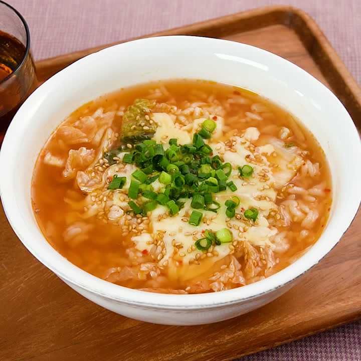 鍋の〆●味噌鍋からのチーズ雑炊