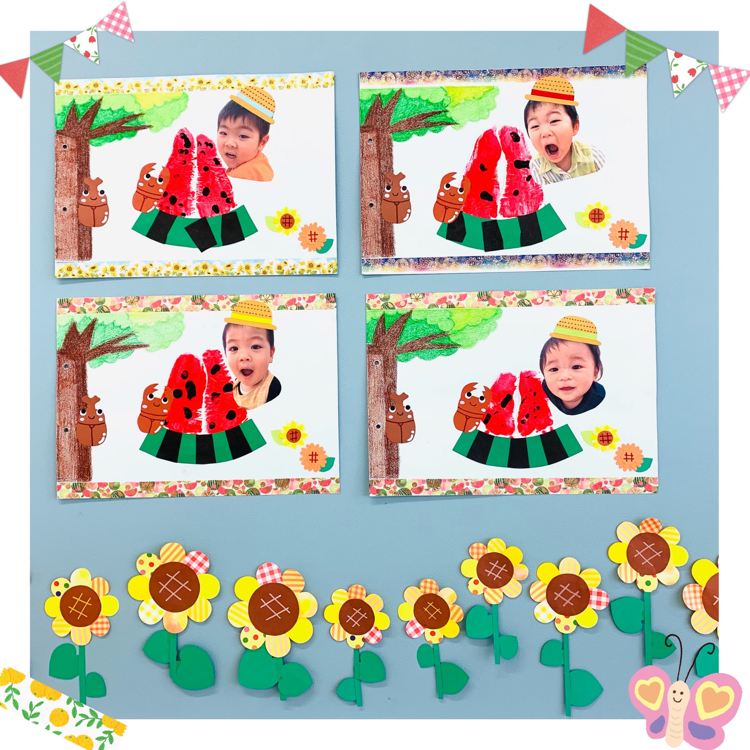 製作アイデアーめくれる！立体のスイカ 保育士ワーカ