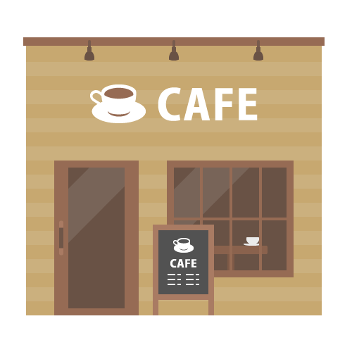 コーヒーカップと「coffeecafe」のフォントのイラスト無料イラスト素材素材ラボ