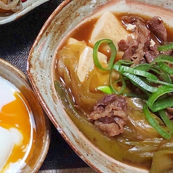 すき焼きのタレで簡単★ボリューム肉豆腐★