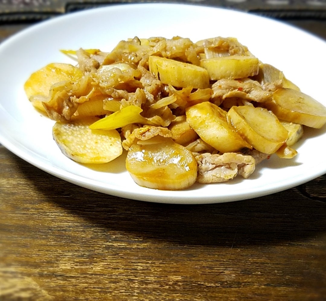 長芋と豚肉のオイスター炒めレシピ・作り方 - E・レシピ