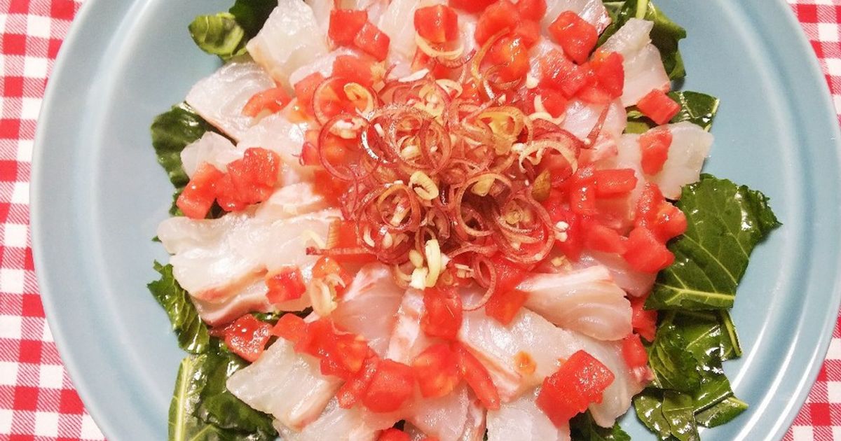 基本の鯛カルパッチョ 簡単で絶品 玉ねぎマリネも美味しい