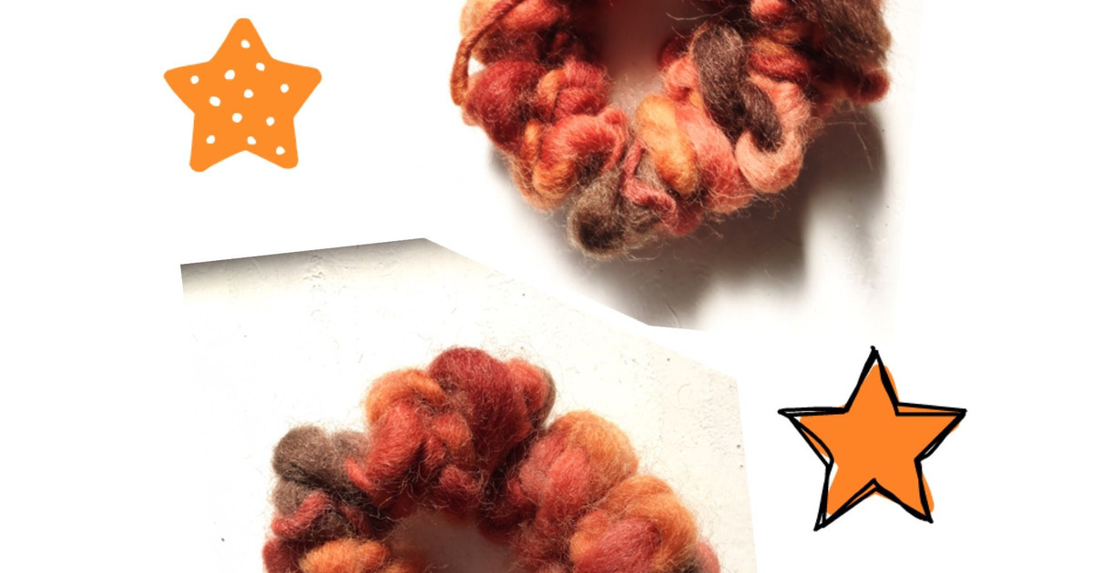 セリアの毛糸でつくる指編みシュシュ 動画で解説100均- SHUMI-MOmagazine