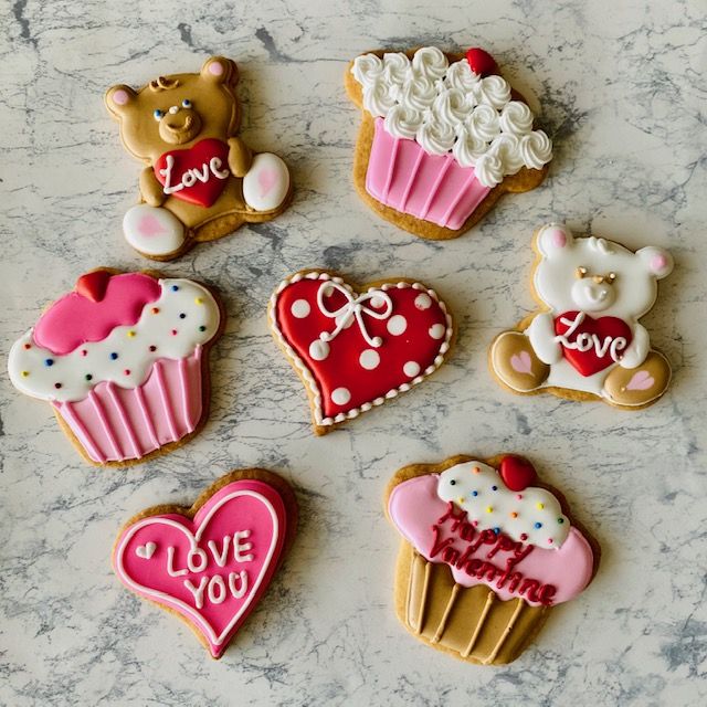 ハートのボックスアイシングクッキ