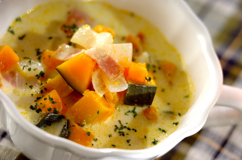 ミキサーなしで作る かぼちゃスープ