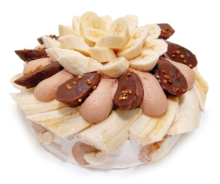 初心者向け プリン入り!いちごとバナナのドームケーキ