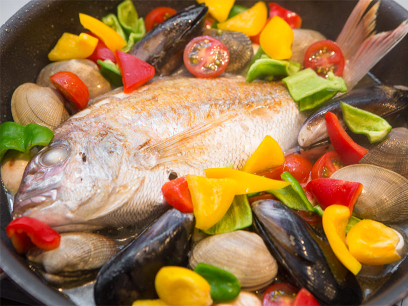 鯛の切り身の煮つけ