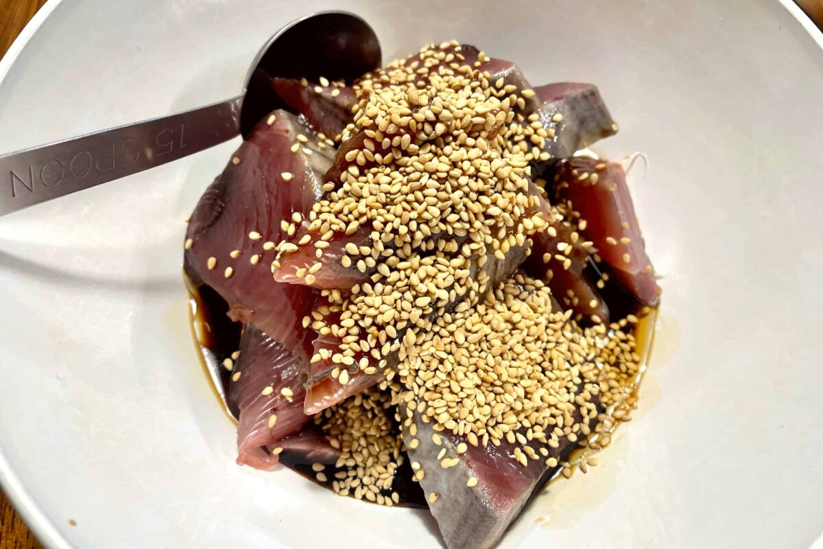 刺身の漬けをめんつゆで作る、日持ちするし美味しい