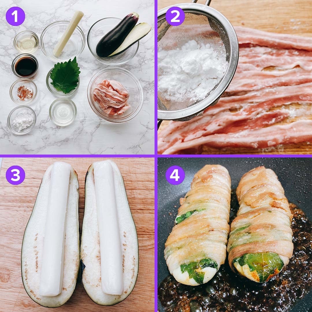 ナスの豚肉大葉チーズ挟み焼き かわうそcookingSnapdish スナップディッシュID:LqWvHa