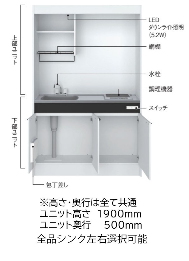激安タカラスタンダード KUW ミニキッチン システムキッチンをコミコミ価格¥104,000~