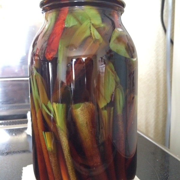 Amazon.co.jp: 高級瓶詰 料理人手作り 幻の山菜 行者にんにく 醤油漬け宮城県蔵王産 行者にんにく使用瓶詰め6瓶:食品・飲料・お酒