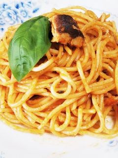 人気No.1 我が家の殿堂入り👑さば缶トマトソースパスタ