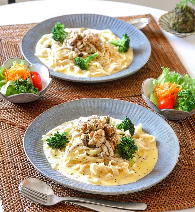 今年最初のレシピはやっぱり麺「濃厚 牡蠣のクリームパスタ」