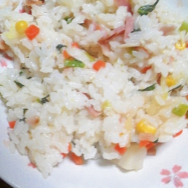 じゃこと白ネギのチャーハン♪こどもご飯にも！卵なし