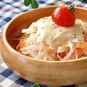レンジで簡単！にんじんとチンゲン菜のナムル