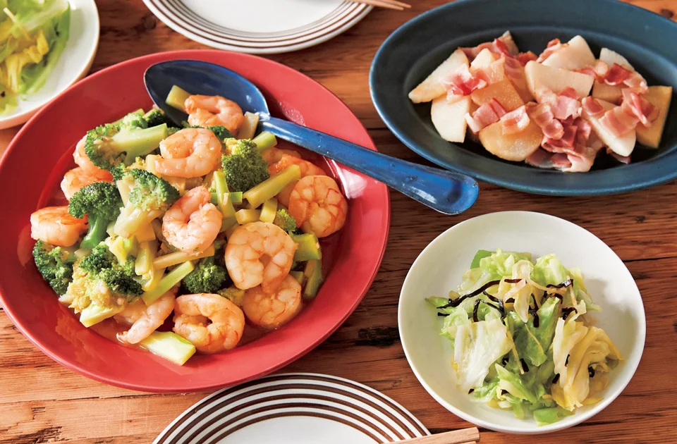 エビとブロッコリーのオイスターニンニク炒め 簡単おつまみ shrimp and broccoli recipe
