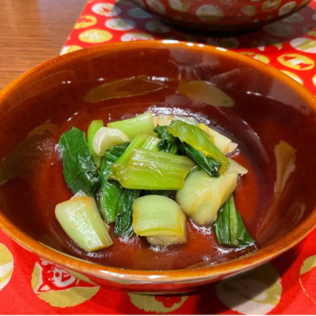 小松菜と玉ねぎのポン酢炒め