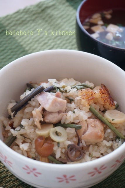 簡単！レシピ 水煮たけのこと山菜ミックスで簡単♪春の炊き込みご飯朝の1時間で ラクウマ 3食お家ごはん 〜腹ペコ3姉妹日記