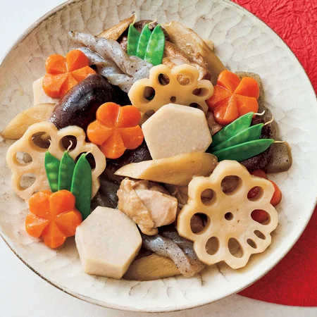 材料こちら↓, ◽️筑前煮材料 2人分 , 鶏もも肉 1枚, 椎茸 6個, 蓮根 10cm強, 人参 １ 2本, ごぼう 1 2本, 絹さや 適量,水 200ml , 白だし、酒 各大さじ1, 醤油、みりん 各大さじ2 , 砂糖 大さじ1 2, ., ., ◽️海老のつや煮 2人分 ,大きめ殻付き海老 4-5尾, 水 100ml , みりん 大さじ2, 醤油、酒 各大さじ1, ., .,