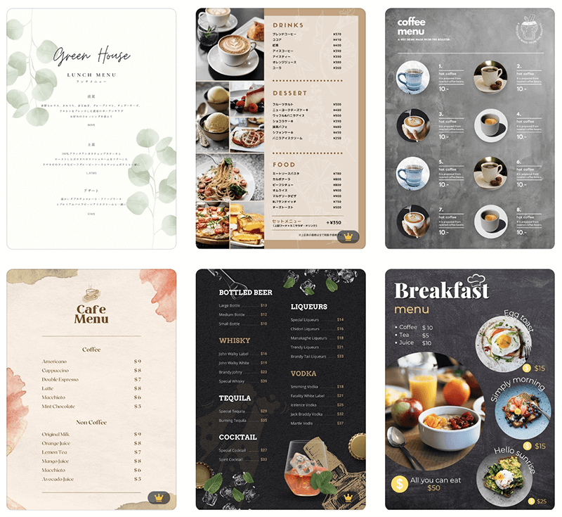 楽天市場 カフェ メニュー表 デザインの通販