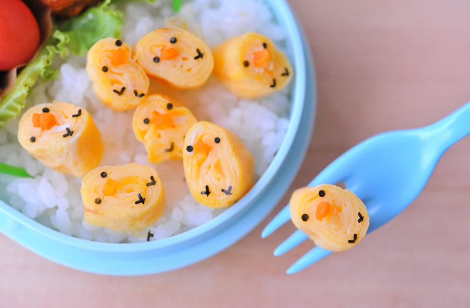 キャラ弁 ひよこ鬼の節分オムチャーハン弁当♡